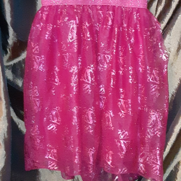 SUPERGIRL black & pink glittery dress sz7 - Picture 3 of 8